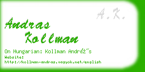 andras kollman business card